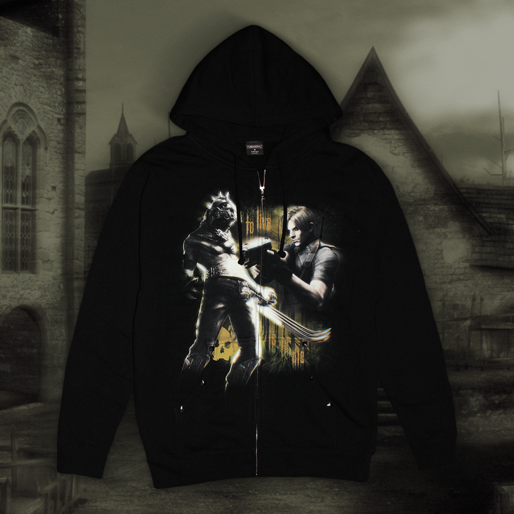 "to live is to die" studded zip up hoodie